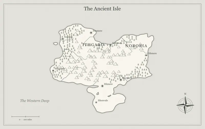 Original black-and-white ink fantasy island map with named regions, towns, coastlines and terrain, used for png, svg, or jpg: choose a fantasy map export format